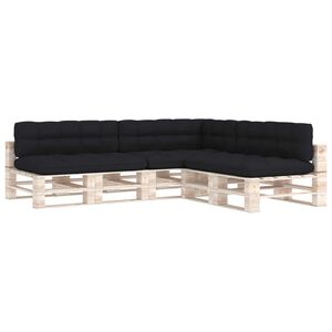 vidaXL Coussins de canap&eacute; palette lot de 7 Noir