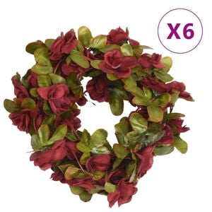vidaXL Guirlandes de fleurs 6 pcs rouge bordeaux 250 cm