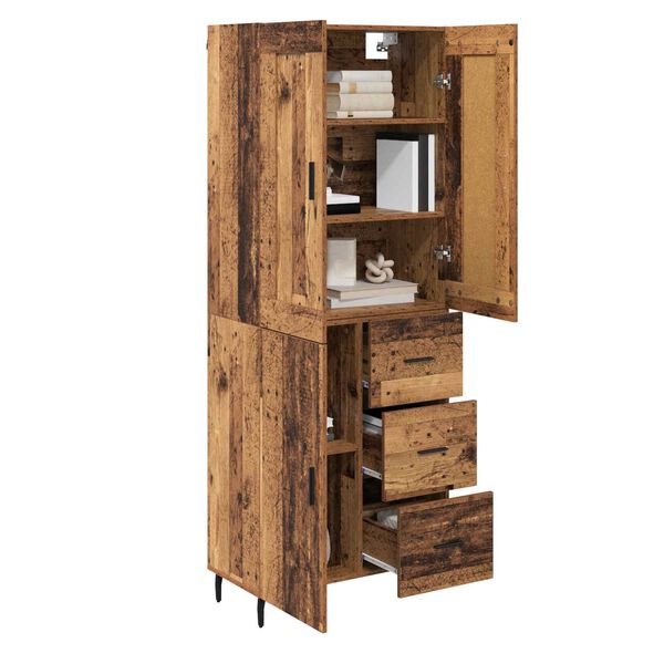 vidaXL Haut Armoire avec tiroir 2 pcs Bois ancien Bois d'ing&eacute;nierie