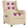vidaXL Fauteuil électrique de massage Crème Tissu