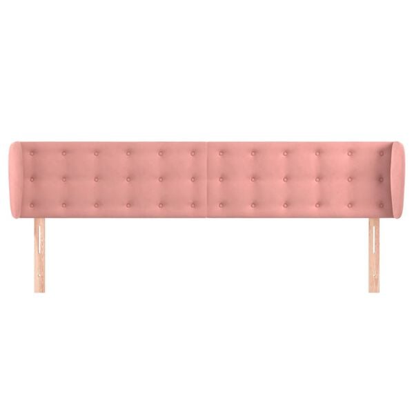 vidaXL T&ecirc;te de lit avec oreilles Rose 163x23x78/88 cm Velours