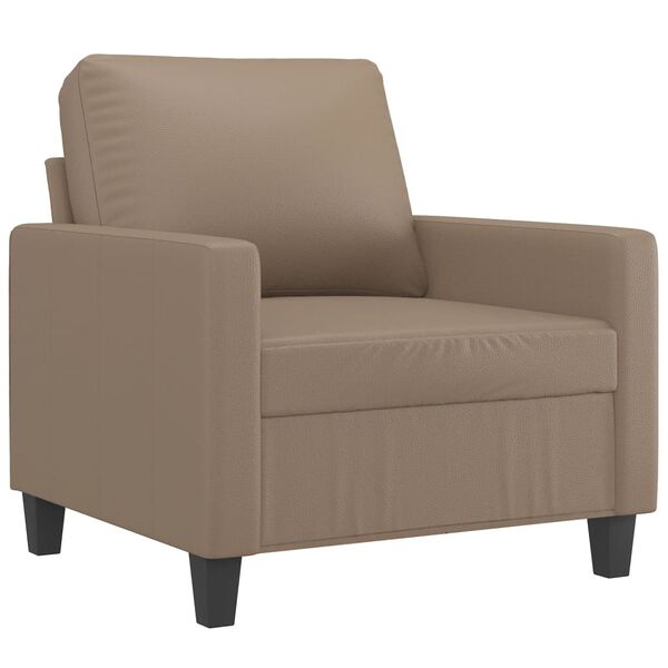 vidaXL Fauteuil avec repose-pied Cappuccino 60 cm Similicuir