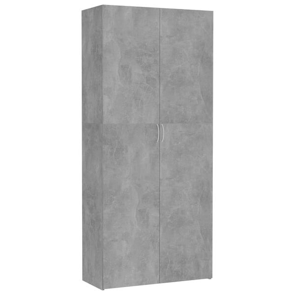 vidaXL Armoire de rangement gris b&eacute;ton 80x35,5x180cm bois d'ing&eacute;nierie