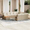 vidaXL Salon de jardin 11 pcs avec coussins beige r&eacute;sine tress&eacute;e