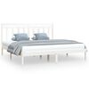 vidaXL Cadre de lit sans matelas blanc 200x200 cm bois massif