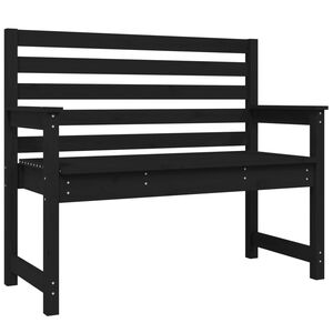 vidaXL Banc de jardin noir 109x48x91,5 cm bois massif de pin
