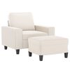 vidaXL Fauteuil avec repose-pied Beige 60 cm Tissu microfibre