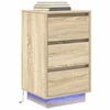 vidaXL Table de chevet avec lumières LED chêne sonoma 38x34x65 cm