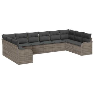 vidaXL Ensemble de canap&eacute; de jardin Gris 344 x 177,5 x 85 cm polyrotin