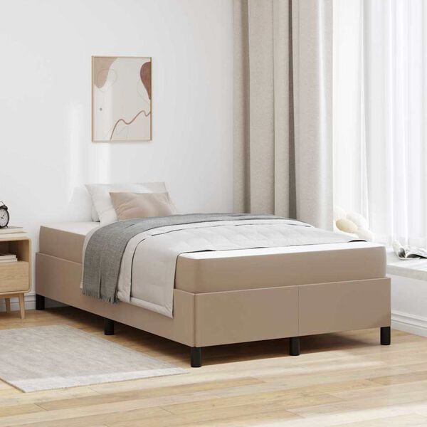 vidaXL Cadre de lit avec matelas Cappuccino 120 x 190 cm tissu