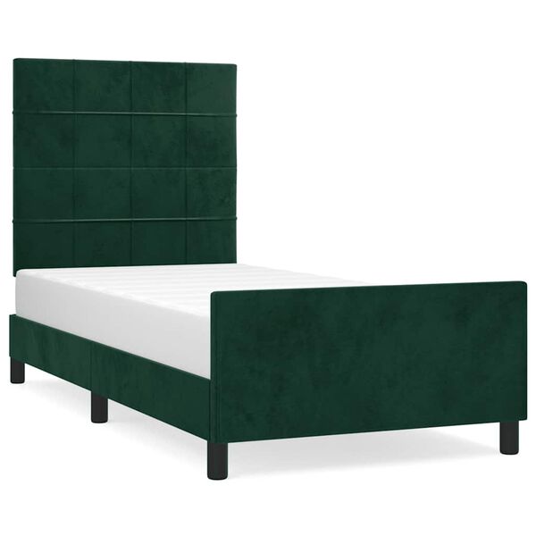 vidaXL Cadre de lit sans matelas vert fonc&eacute; 120x200 cm velours