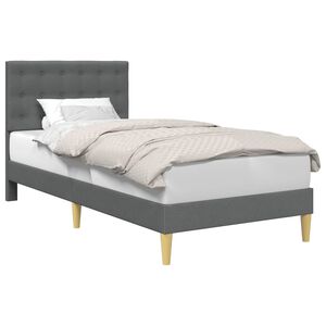 vidaXL Cadre de lit avec t&ecirc;te de lit Gris fonc&eacute; 90 x 190 cm Tissu
