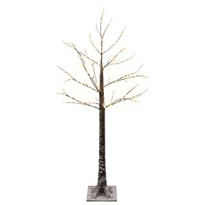 vidaXL Sapin de No&euml;l enneig&eacute; avec LED Marron 22 x 22 x 120 cm