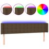 vidaXL T&ecirc;te de lit &agrave; LED Marron fonc&eacute; 163x16x78/88 cm Tissu