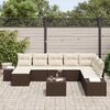 vidaXL Ensemble de canapé de jardin 8 pcs Marron et Crème polyrotin