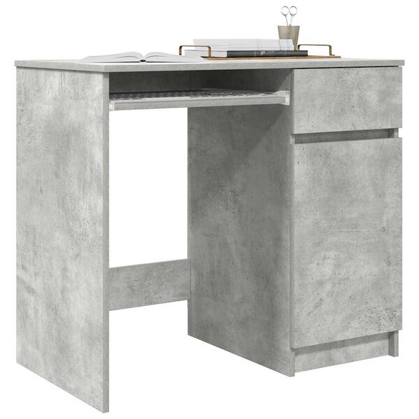 vidaXL Bureau gris b&eacute;ton 86x49x76 cm bois d'ing&eacute;nierie