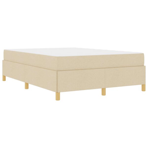 vidaXL Cadre de lit avec matelas Cr&egrave;me 140 x 200 cm tissu