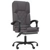 vidaXL Fauteuil de massage inclinable de bureau gris similicuir
