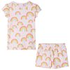 Pyjamas &agrave; manches courtes pour enfants rose p&acirc;le 92