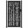vidaXL Porte de Jardin Noir 110 x 180 cm Acier enduit de poudre