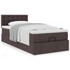 vidaXL Lit ottoman avec matelas marron fonc&eacute; 90x200 cm tissu