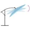 vidaXL Parasol de jardin avec m&acirc;t en acier bleu 290x290x238 cm