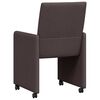 vidaXL Chaises de Salle &agrave; Manger avec Roues 2 pcs Marron fonc&eacute;