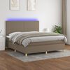 vidaXL Sommier &agrave; lattes de lit et matelas et LED Taupe 180x200cm Tissu