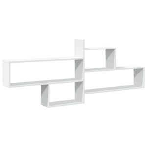 vidaXL &Eacute;tag&egrave;re murale blanc 167,5x18x68 cm bois d'ing&eacute;nierie