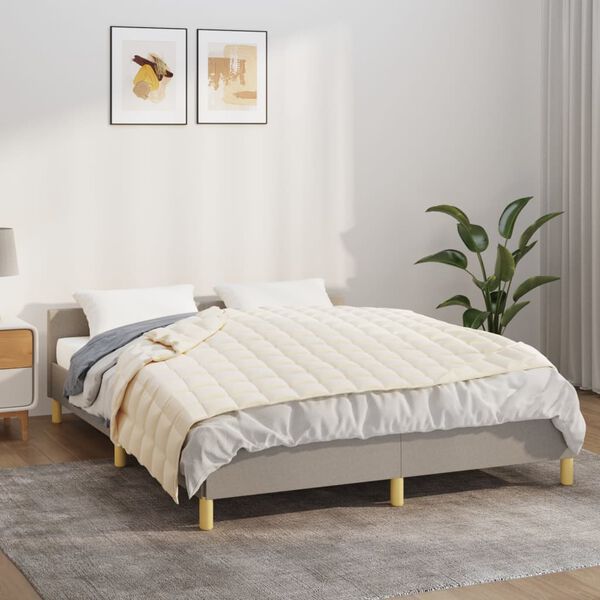 vidaXL Couverture lest&eacute;e Cr&egrave;me clair 152x203 cm 7 kg Tissu