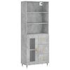 vidaXL Buffet haut Gris b&eacute;ton 69,5x34x180 cm Bois d'ing&eacute;nierie