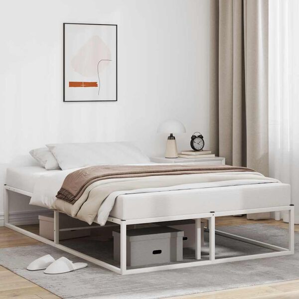 vidaXL Cadre de lit sans matelas blanc 120x200 cm m&eacute;tal