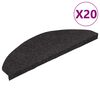 vidaXL Tapis d'escalier auto-adh&eacute;sifs 20 pcs noir 65x22,5x3,5 cm