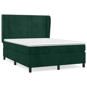 vidaXL Sommier &agrave; lattes de lit et matelas Vert fonc&eacute; 140x200cm Velours