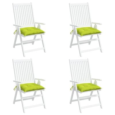 vidaXL Coussins de chaise lot de 4 vert brillant 40x40x7 cm