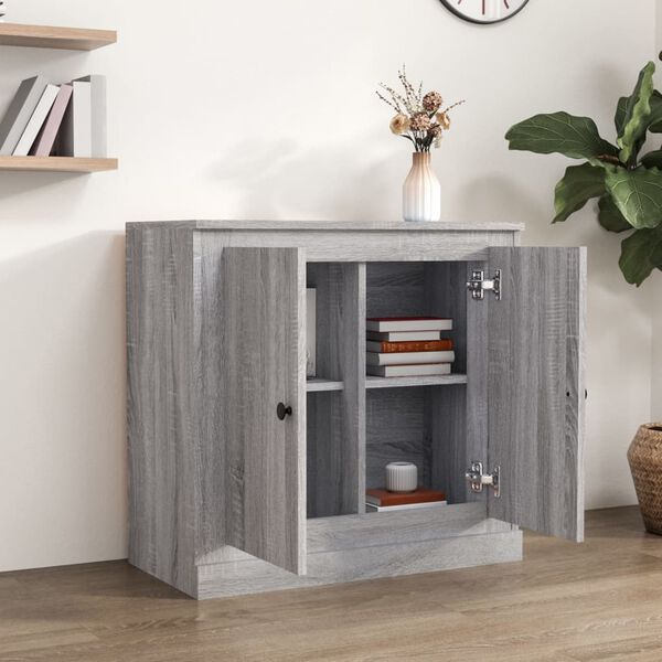 vidaXL Buffet sonoma gris 70x35,5x67,5 cm bois d'ing&eacute;nierie