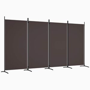vidaXL Cloison de s&eacute;paration 4 panneaux Marron 346x180 cm Tissu