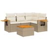 vidaXL Salon de jardin avec coussins 5 pcs beige r&eacute;sine tress&eacute;e