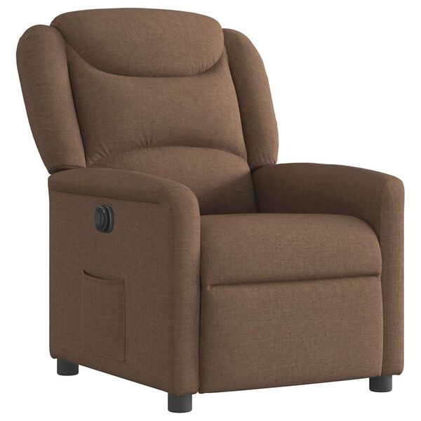 vidaXL Fauteuil inclinable &eacute;lectrique Marron Tissu