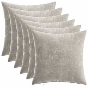 vidaXL Housse de coussin 6 pc HEERLEN Gris clair 40 x 40 cm