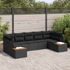 vidaXL Ensemble de canap&eacute; de jardin avec coussin 7 pcs Noir Polyrotin