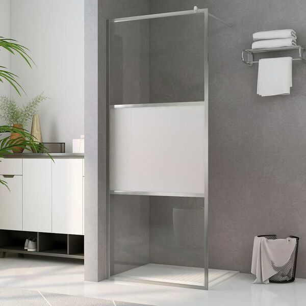 vidaXL Paroi de douche &agrave; l'italienne &agrave; verre ESG demi-d&eacute;poli 80x195 cm