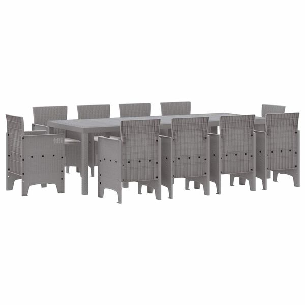 vidaXL Ensemble de salle &agrave; manger pour jardin 11 pcs Gris clair