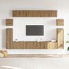 vidaXL Ensemble de meuble TV mural 8 pcs ch&ecirc;ne artisanal