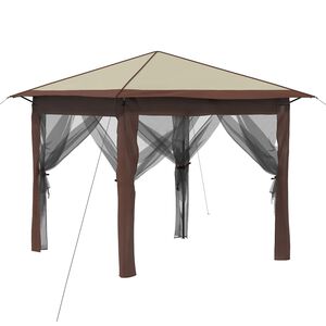 vidaXL Abri de jardin avec 4 parois 2,6 x 2,6 m Cr&egrave;me et marron