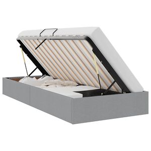 vidaXL Cadre de lit ottoman avec stockage Gris clair 90 x 190 cm tissu