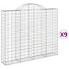vidaXL Paniers &agrave; gabions arqu&eacute;s 9 pcs 200x30x160/180 cm Fer galvanis&eacute;
