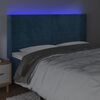 vidaXL T&ecirc;te de lit &agrave; LED Bleu fonc&eacute; 203x16x118/128 cm Velours