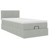 vidaXL Cadre de lit ottoman et matelas gris clair 90x200 cm velours