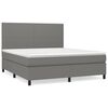vidaXL Sommier &agrave; lattes de lit avec matelas Gris fonc&eacute; 180x200cm Tissu